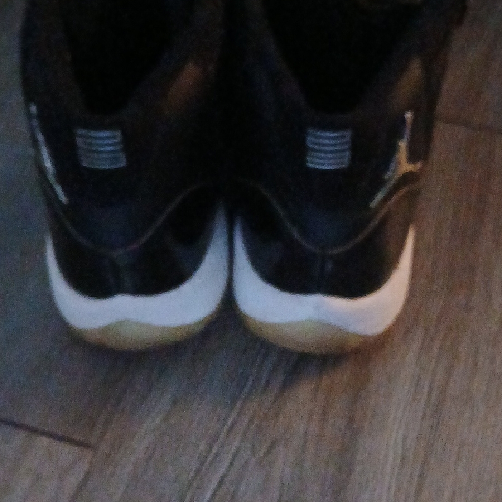 Jordan Sneakers Black and White with Gold Accents